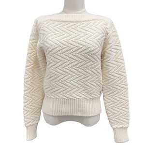 Hermes Tops Knit Sweater Wool Ivory